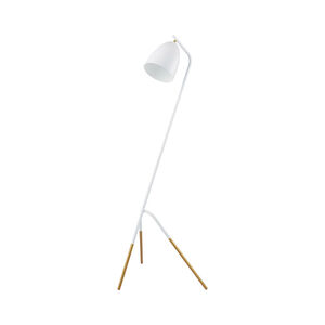 Westlinton 59 inch 60.00 watt White and Gold Leaf Floor Lamp Portable Light
