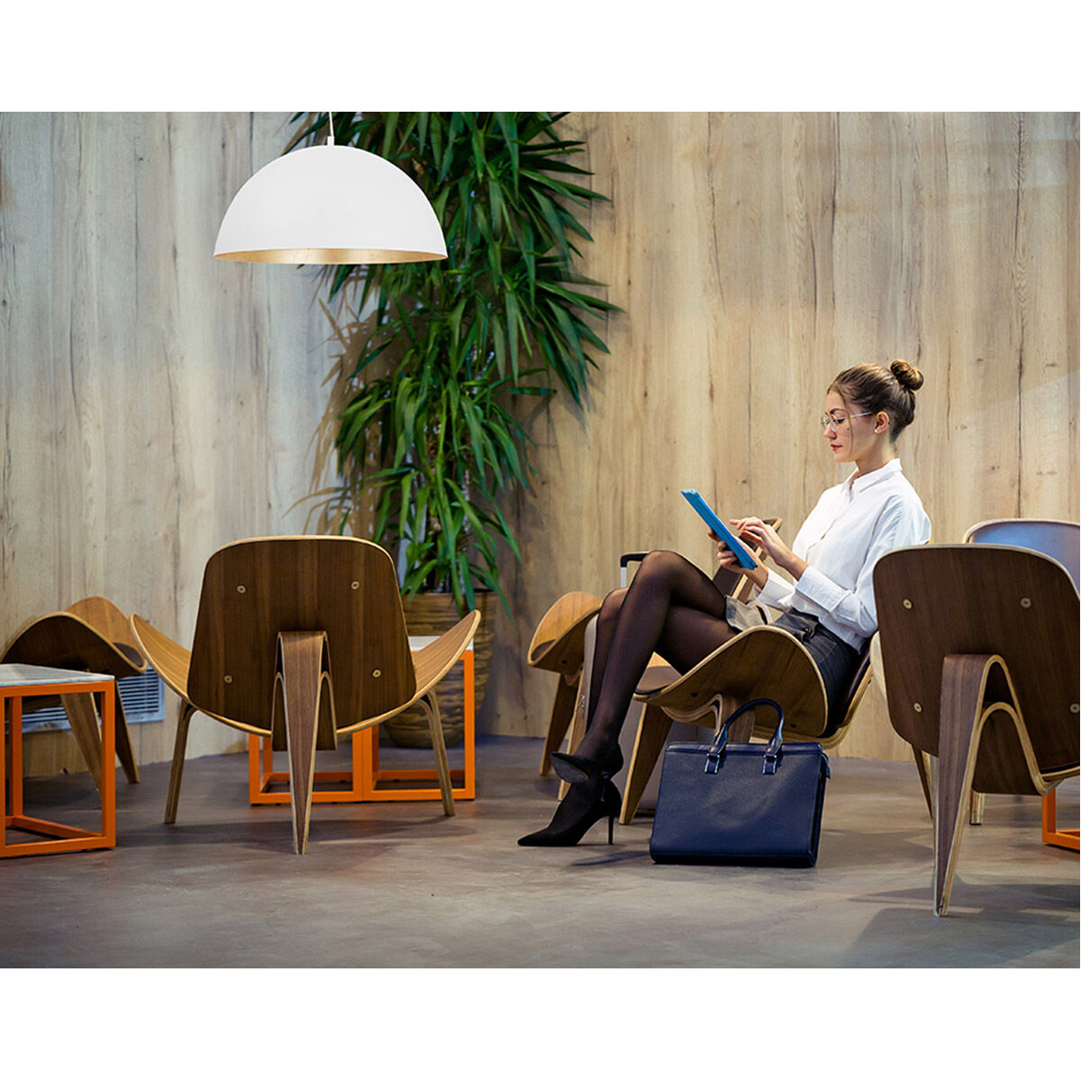 Rafaelino 1 Light 23.62 inch White and Gold Leaf Bowl Pendant Ceiling Light