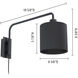 Saiti 1 1 Light 6 inch Matte Black Wall Sconce Wall Light, Plug-in