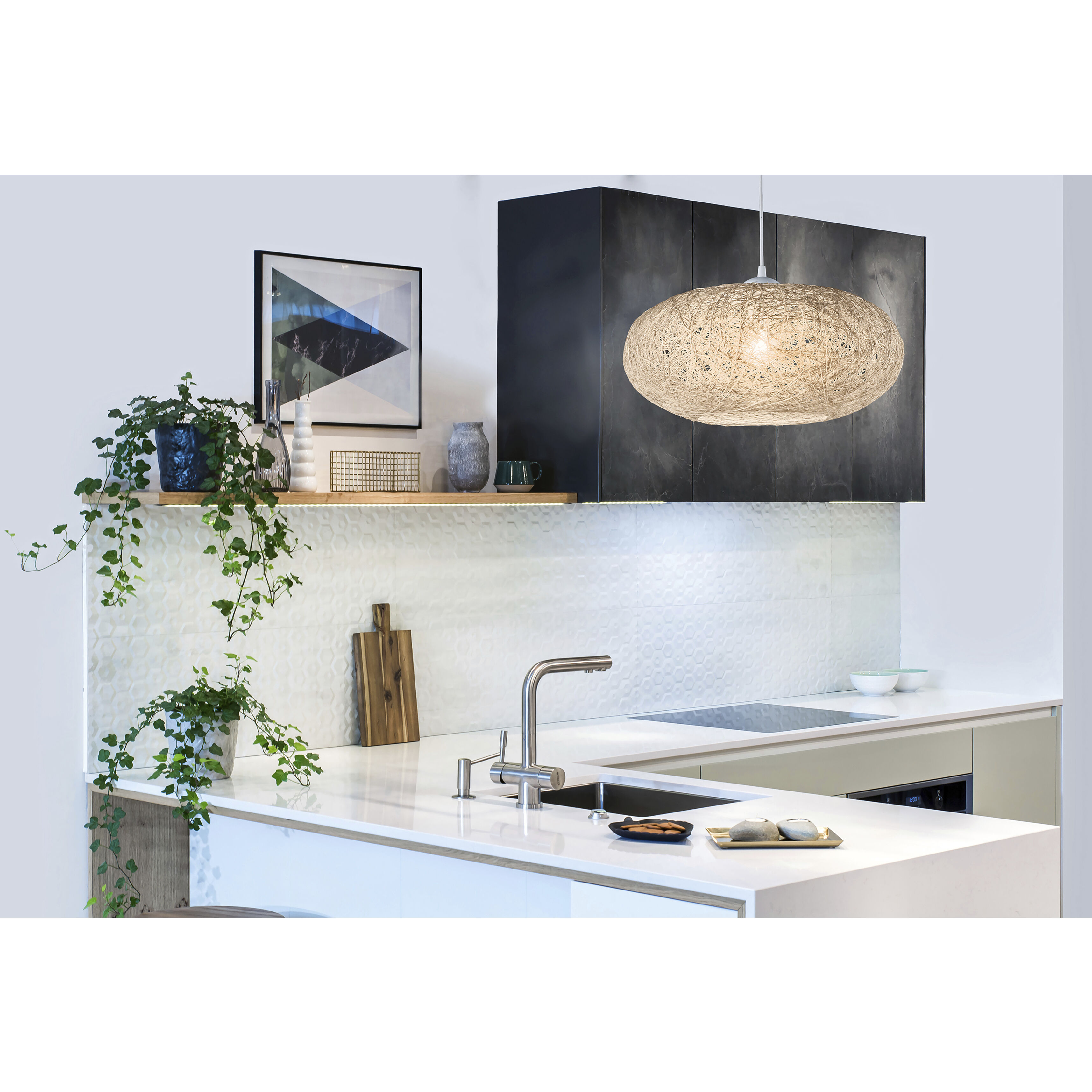 Campilo 1 Light 17.72 inch Beige Pendant Ceiling Light