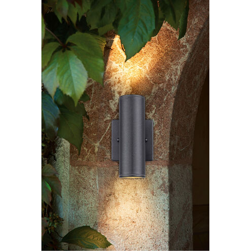 Riga 2 Light 7 inch Anthracite Outdoor Wall Light