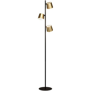 Altamira 62 inch 5.00 watt Structured Black and Brass Floor Lamp Portable Light
