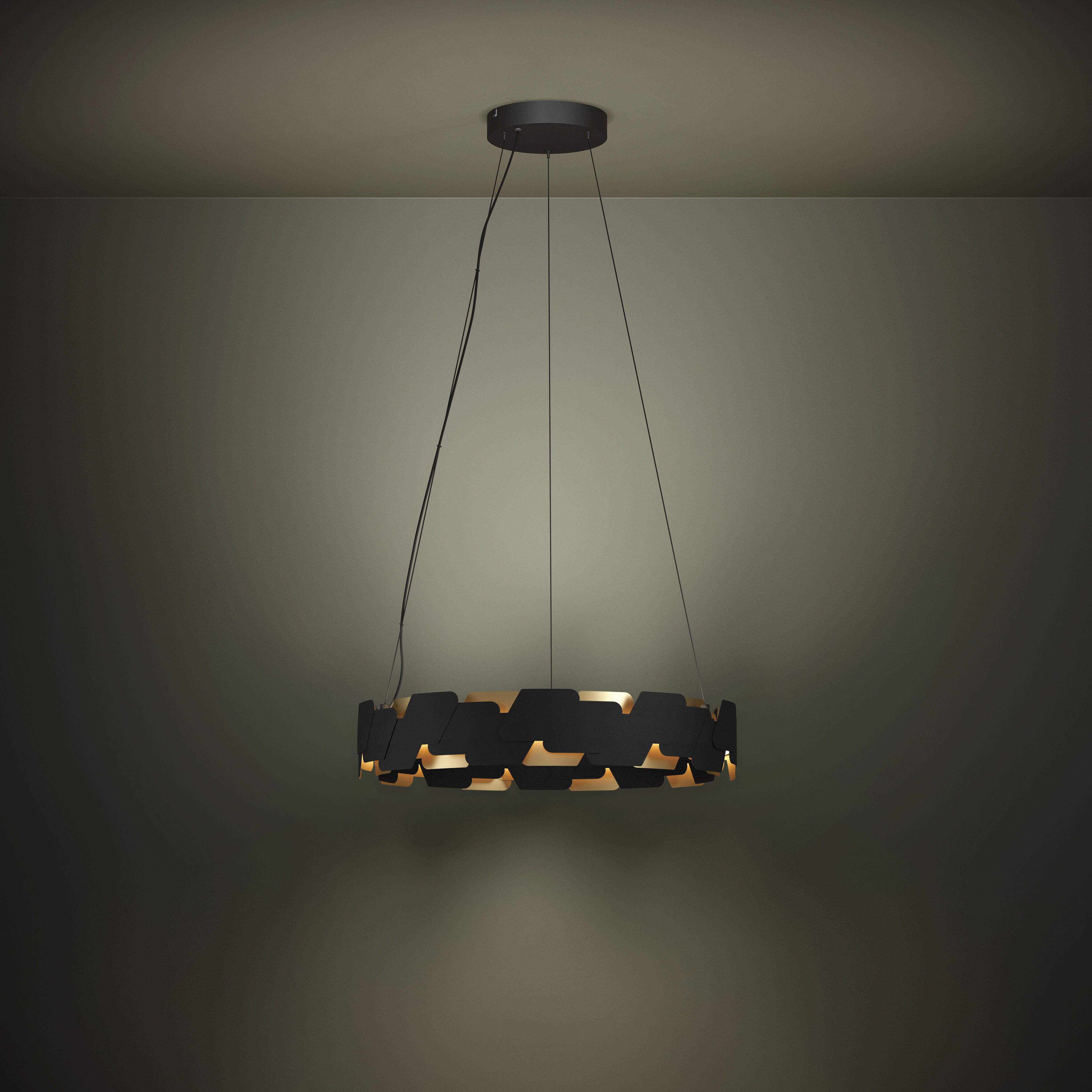 Altagracia LED 24.17 inch Black and Gold Pendant Ceiling Light