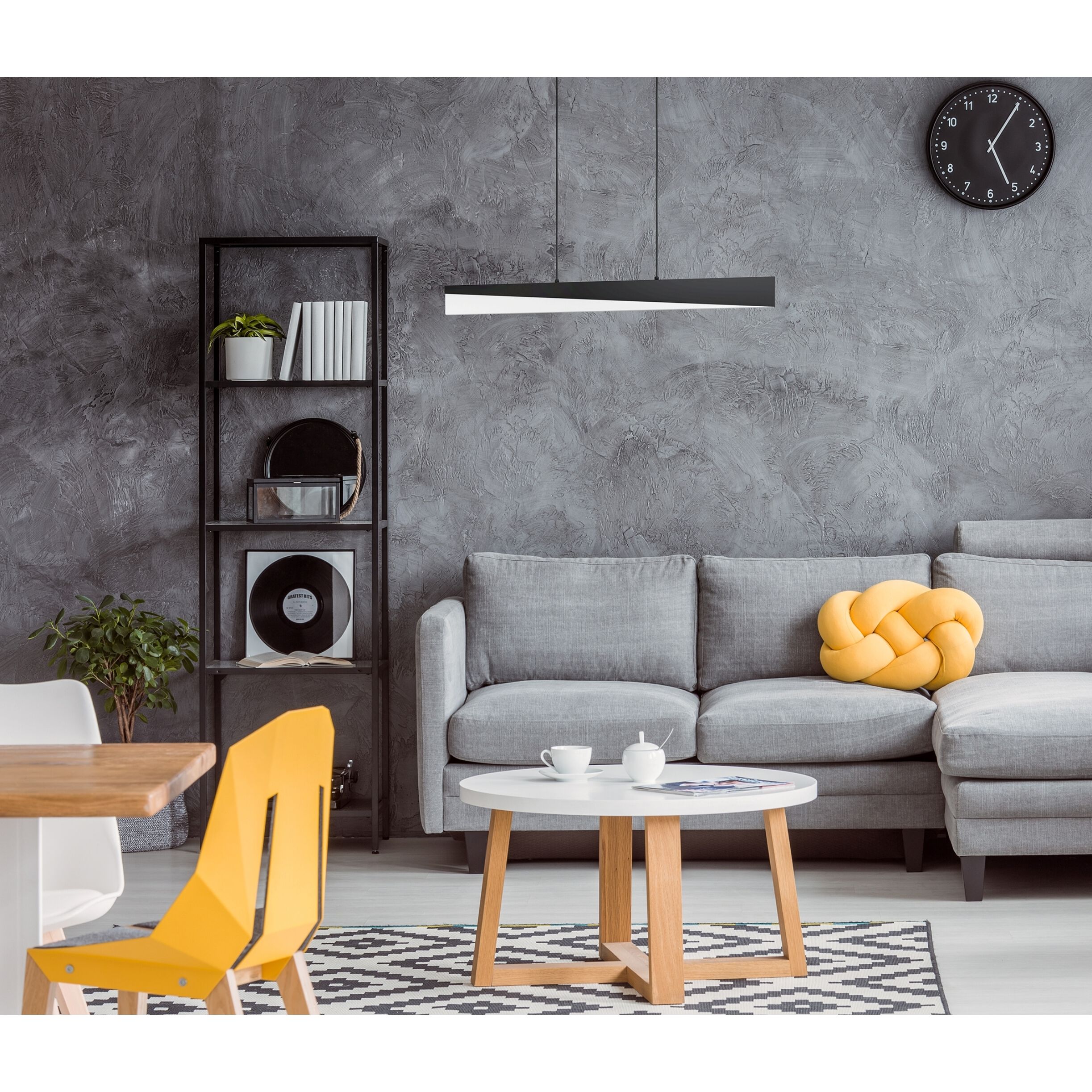 Isidro 1 Light 0.63 inch Structured Black Linear Pendant Ceiling Light