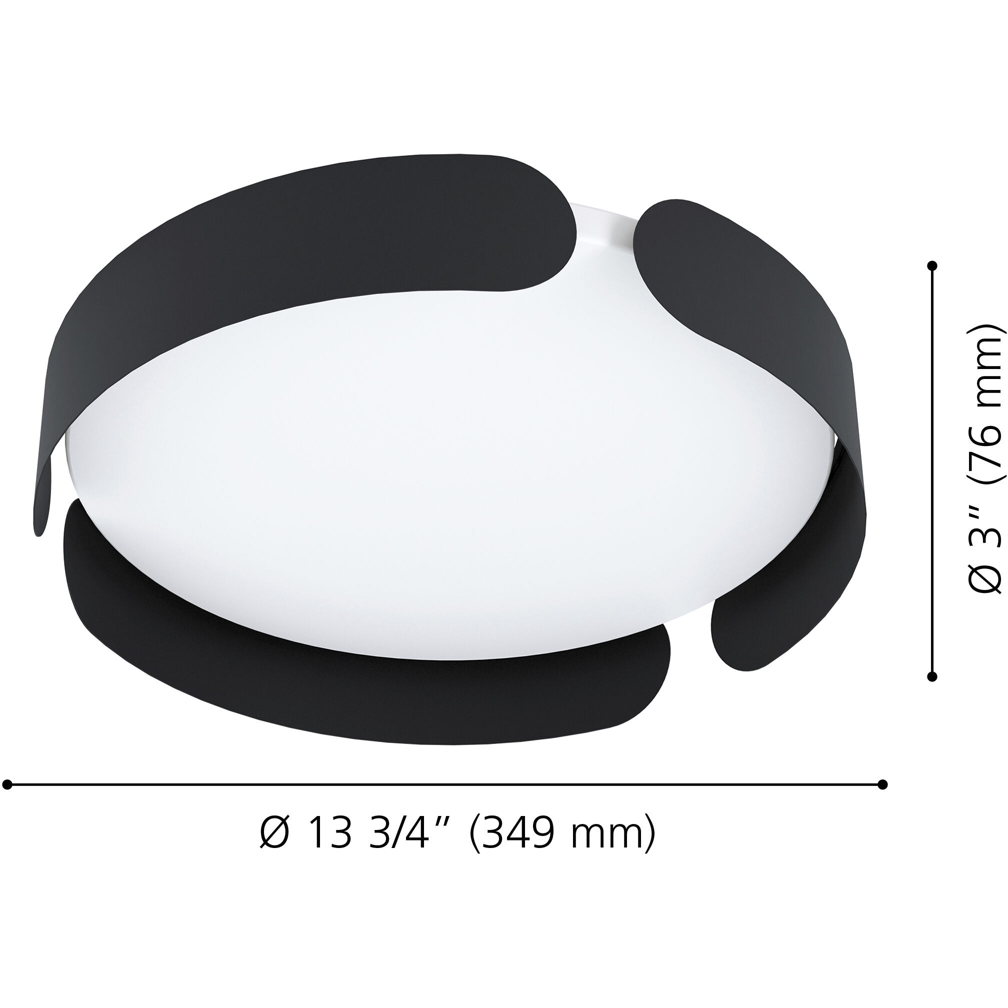 Valcasotto 1 Light 14 inch Black Flush Mount Ceiling Light