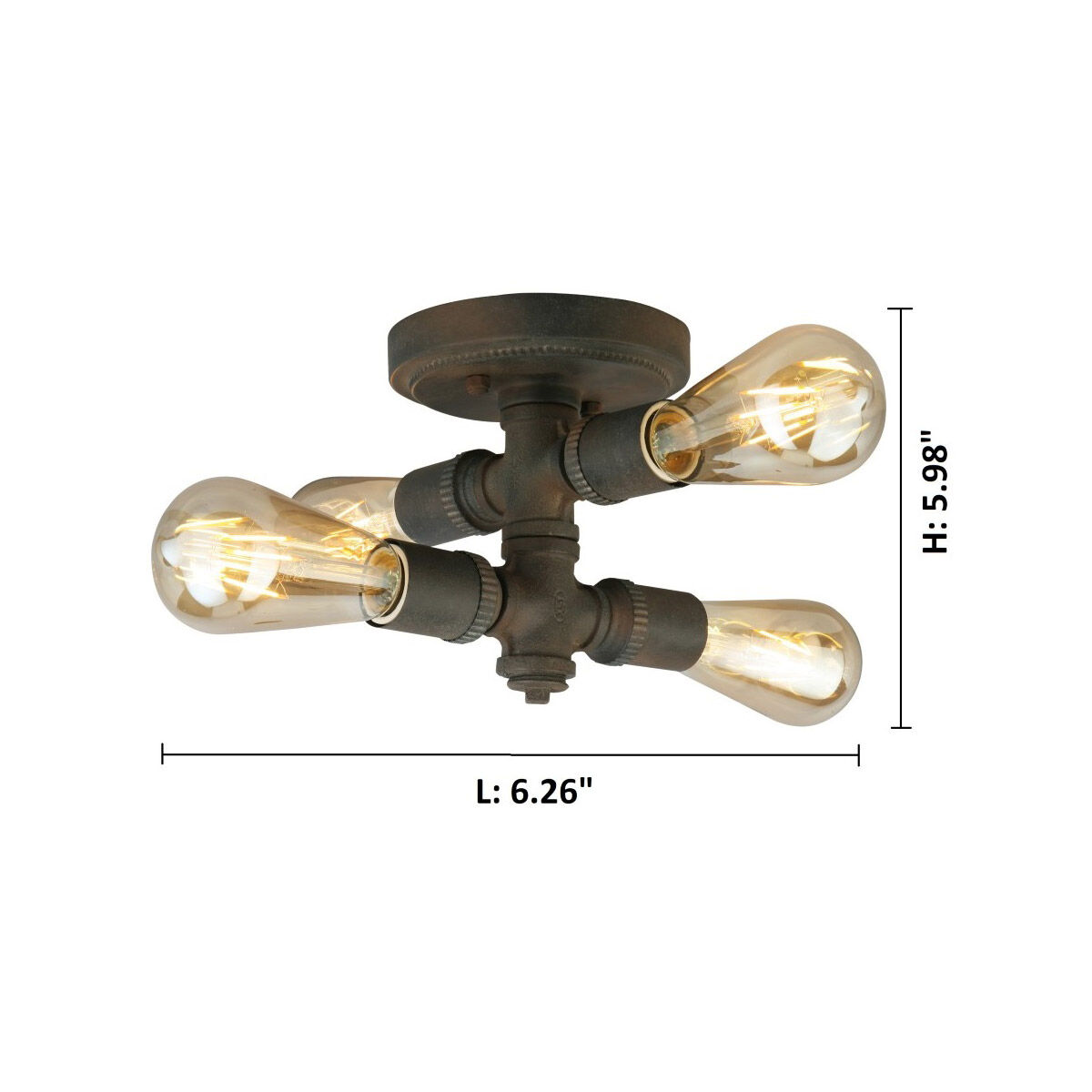 Wymer 4 Light 6.26 inch Zinc Flush Mount Ceiling Light