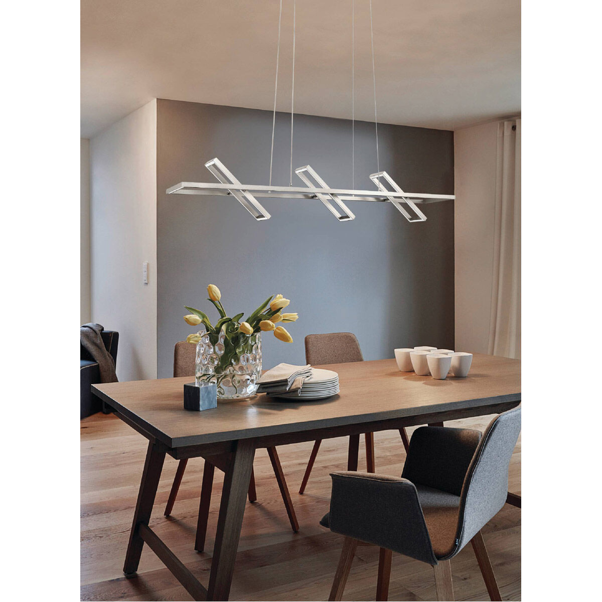Tamasera LED 47.25 inch Matte Nickel Pendant Ceiling Light