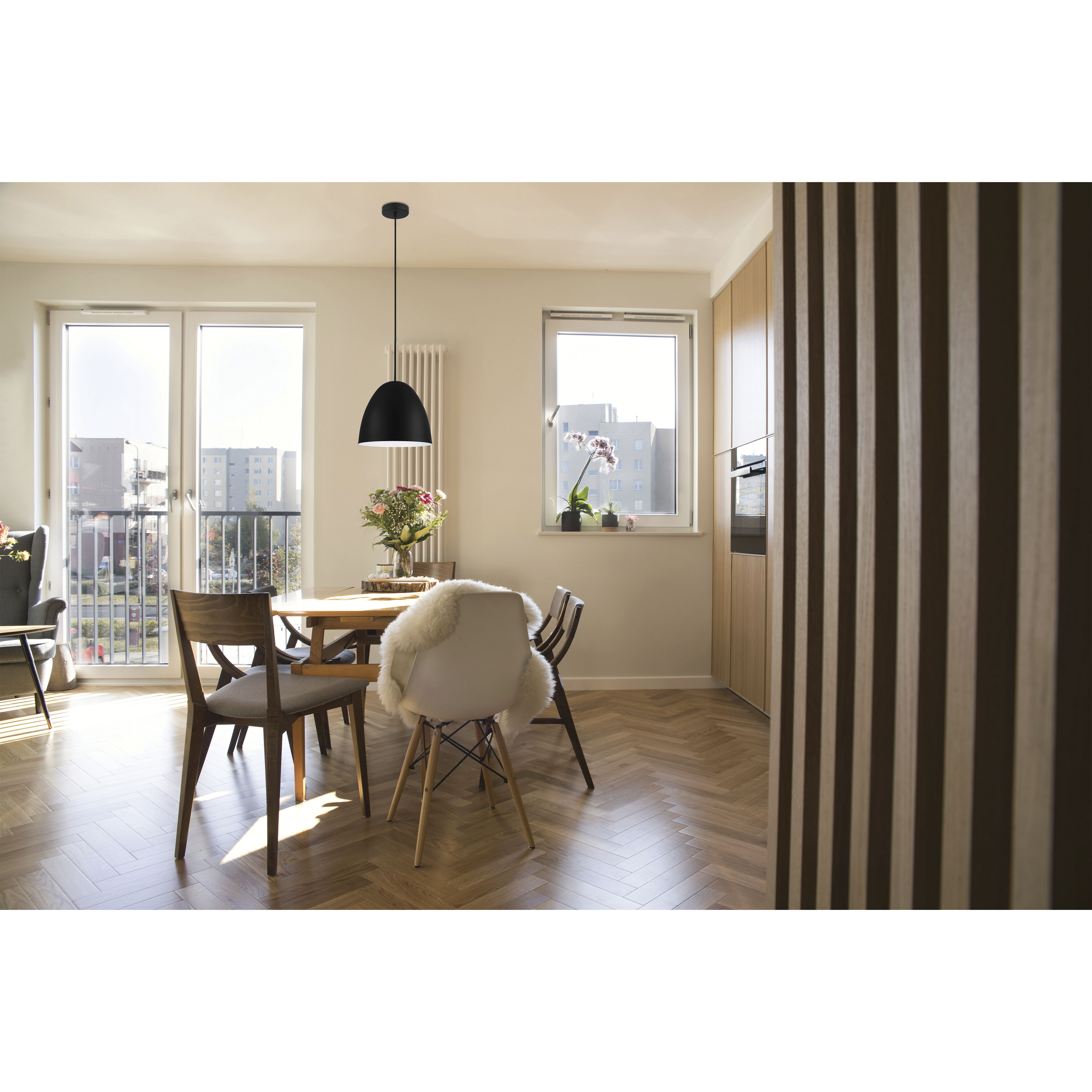 Sarabia 1 Light 10.83 inch Black and Matte White Pendant Ceiling Light