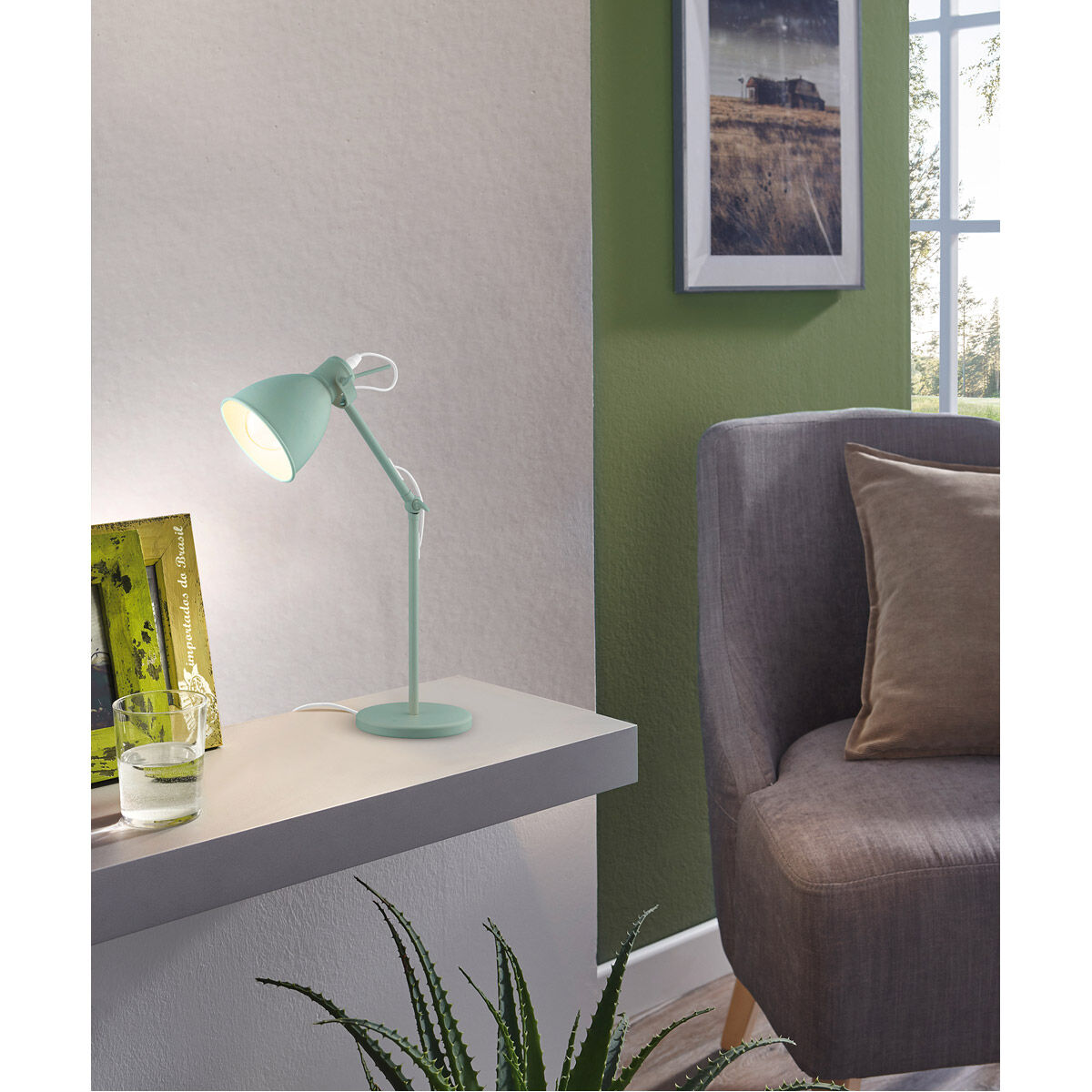 Priddy 17.05 inch 40.00 watt Pastel Light Green Desk Lamp Portable Light