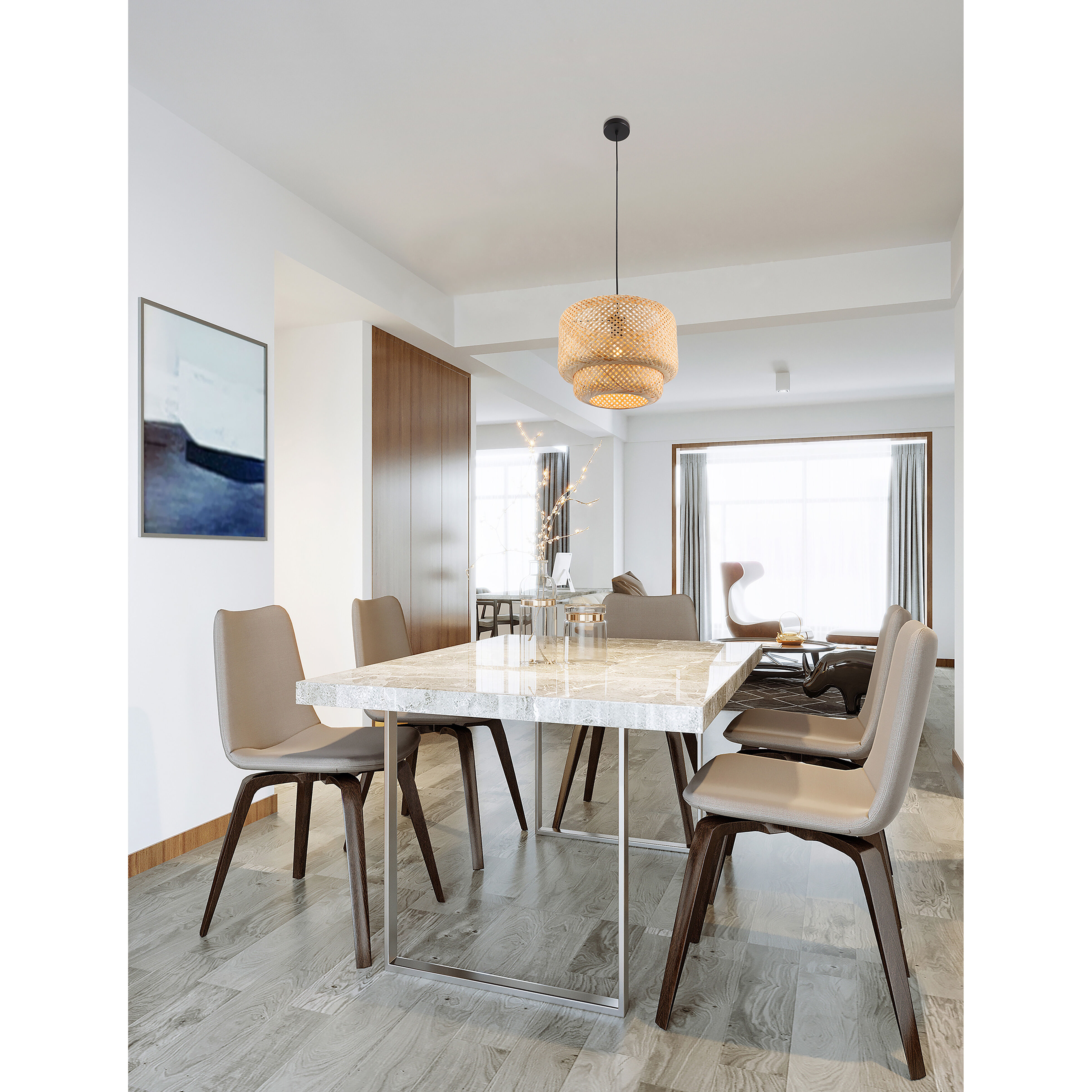 Hettonle 1 Light 16.5 inch Natural Pendant Ceiling Light