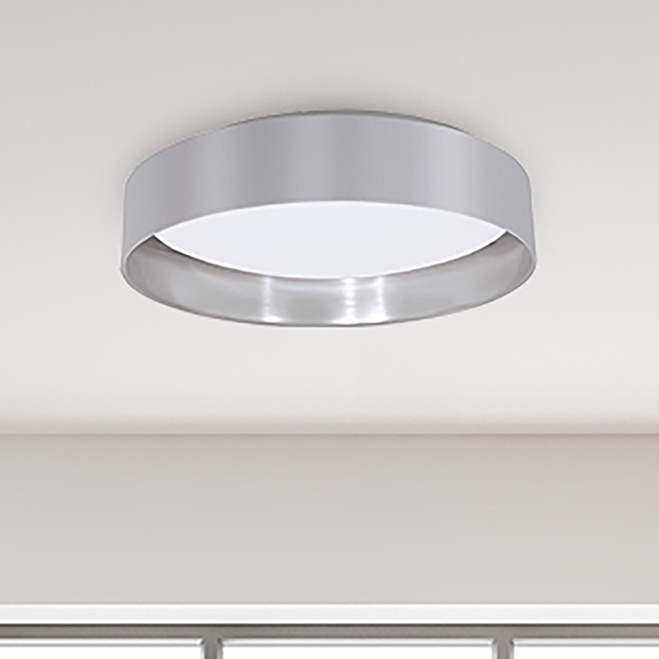 Maserlo LED 15.95 inch Grey and Silver Flush Mount Ceiling Light