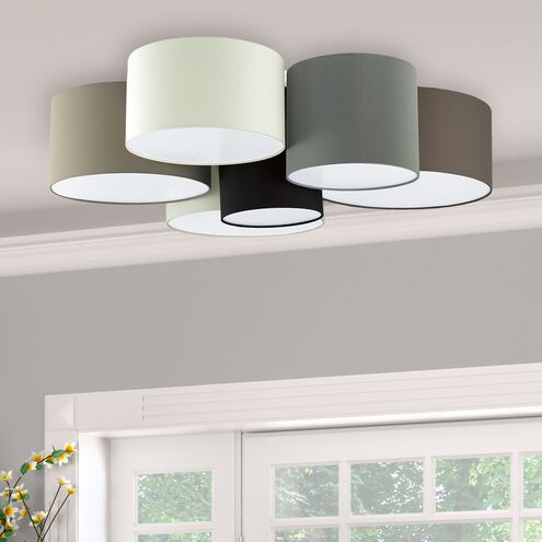 Pastore 6 Light 33 inch White and Black and Taupe and Grey and Cappuccino Flush Mount Ceiling Light 