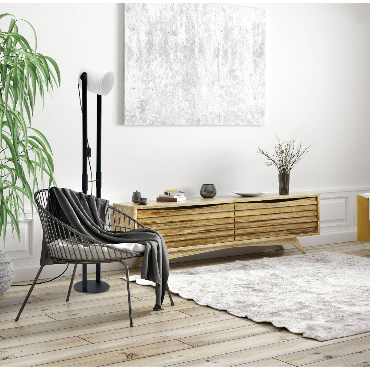 Eglo 43429A Burbank 55 inch 15 watt Black Floor Lamp Portable Light