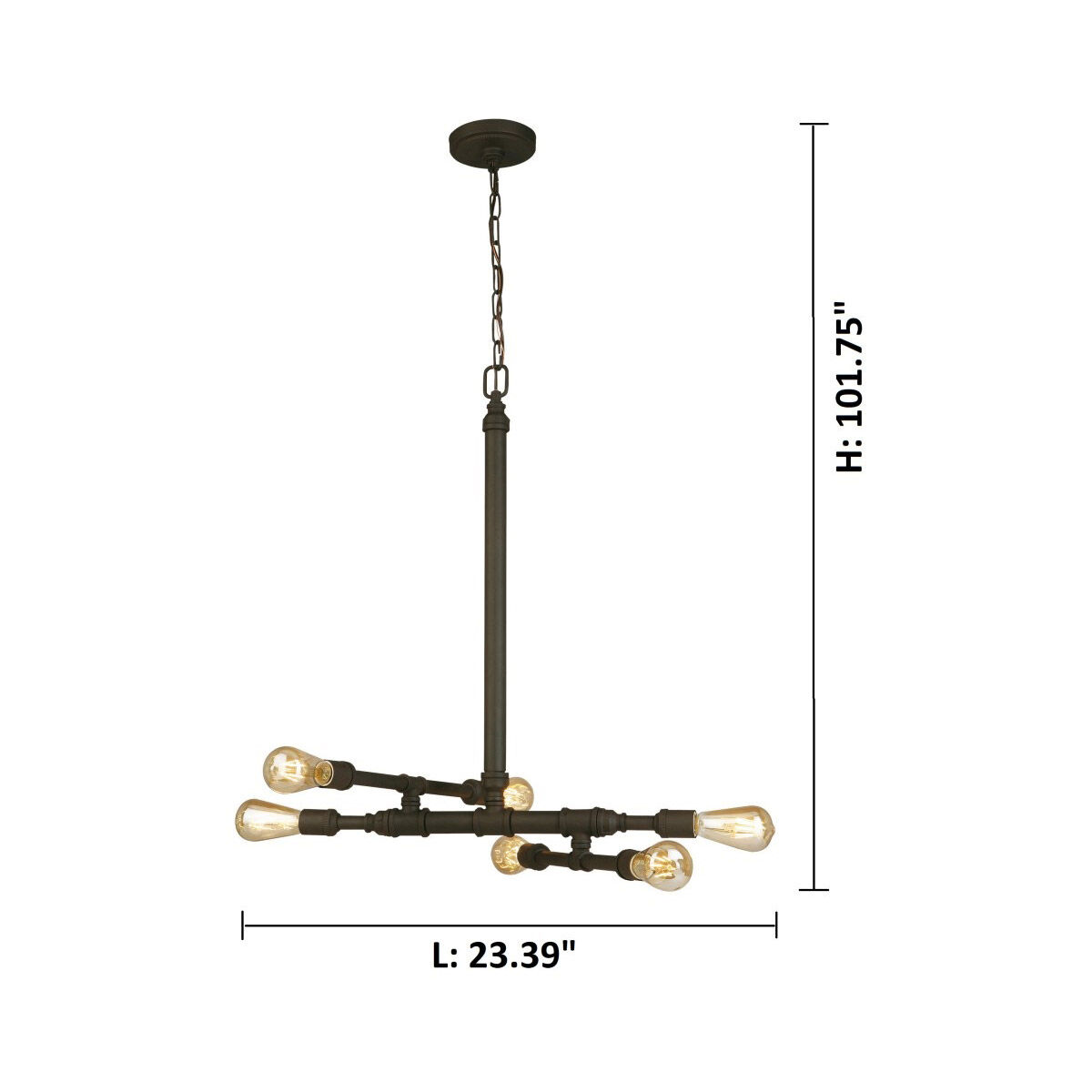 Wymer 6 Light 23.39 inch Matte bronze Pendant Ceiling Light