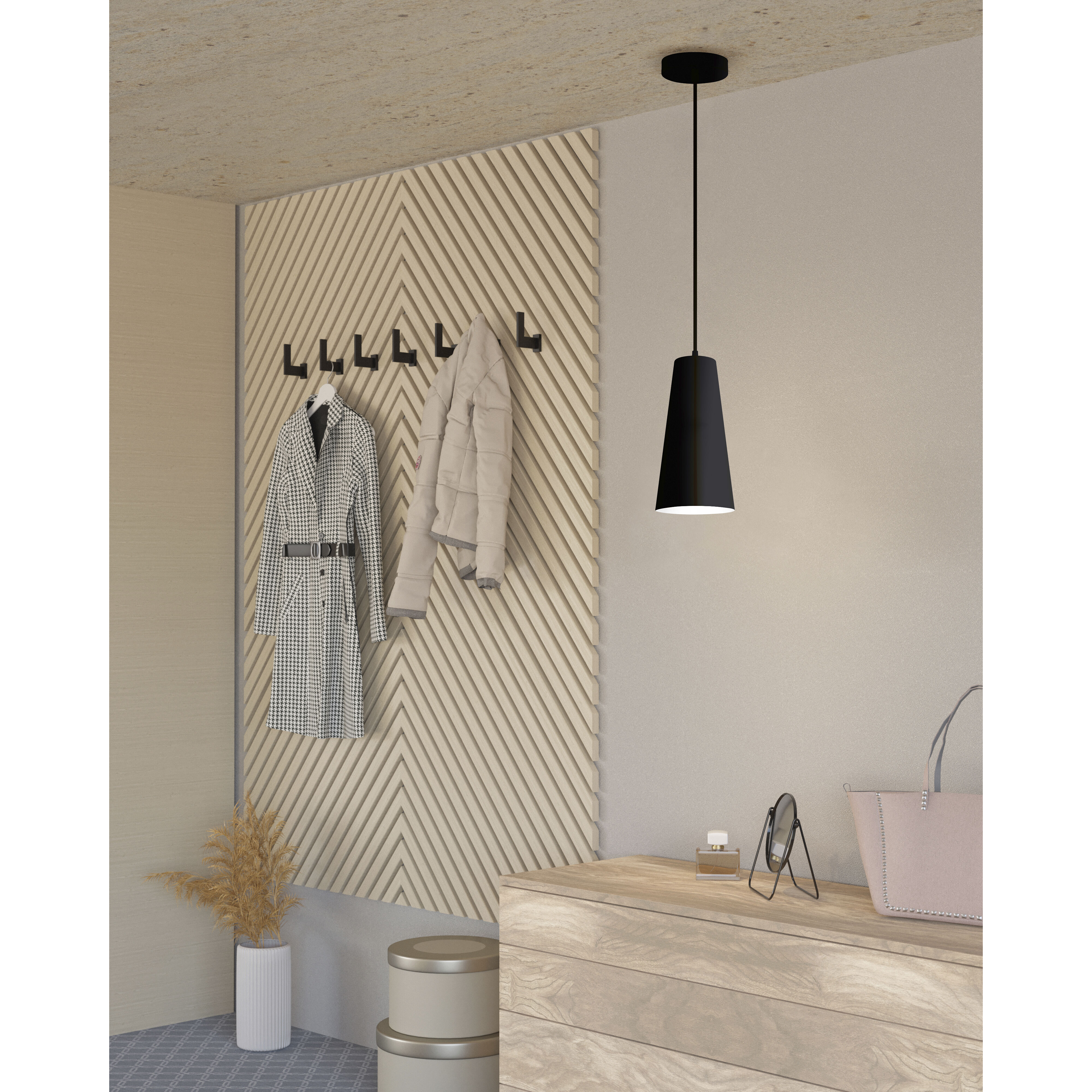 Pratella 1 Light 5.4 inch Structured Black Mini Pendant Ceiling Light