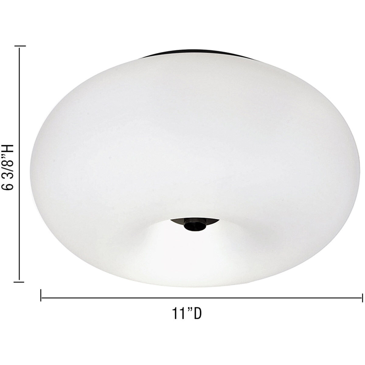 Optica Black 2 Light 11.02 inch Black Semi-Flush Mount Ceiling Light