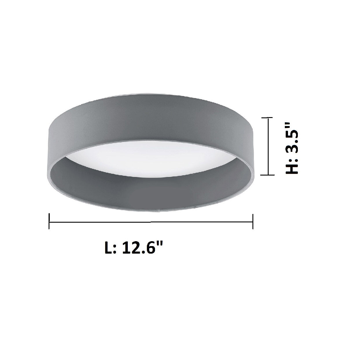 Palomaro LED 12.6 inch Charcoal Grey Flush Mount Ceiling Light