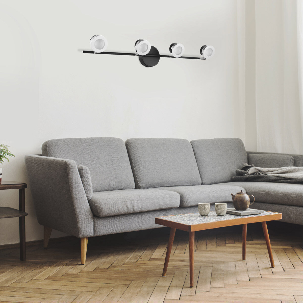 Mingo 4 Light 120 Black and Chrome Track Light Ceiling Light