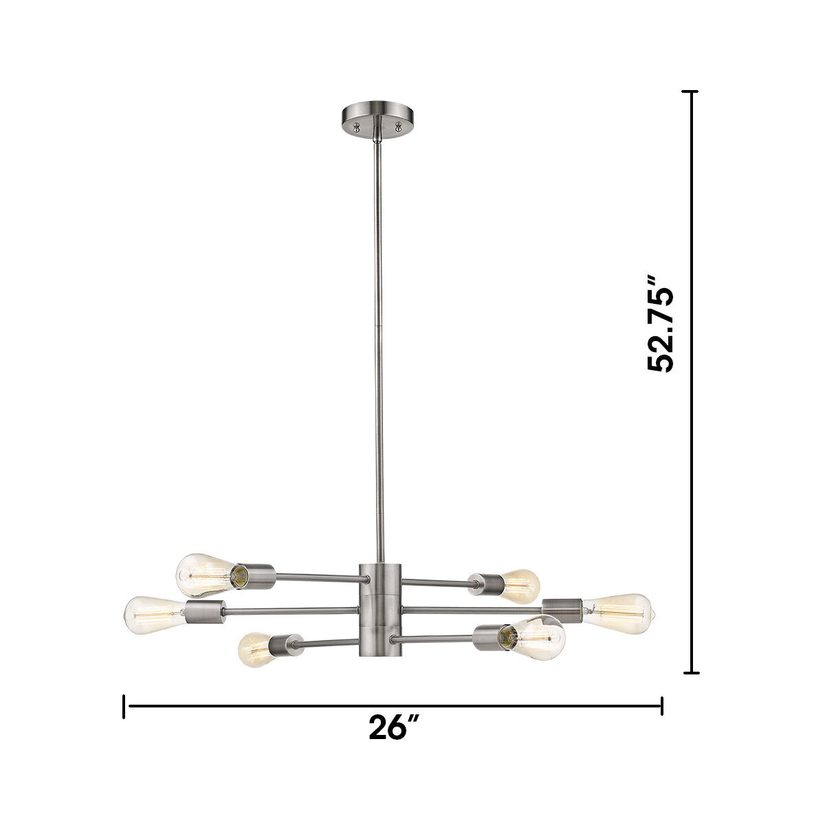 Willsboro 6 Light 26 inch Polished Nickel Pendant Ceiling Light