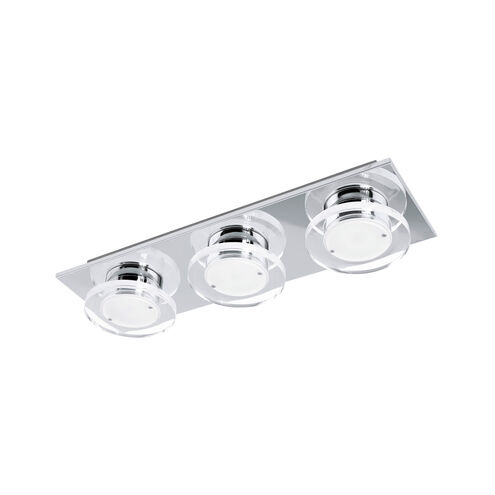 Cisterno LED 5 inch Chrome Wall Ceiling Dual Mount Ceiling Light, Clear and Satin Shade, Damp Rated