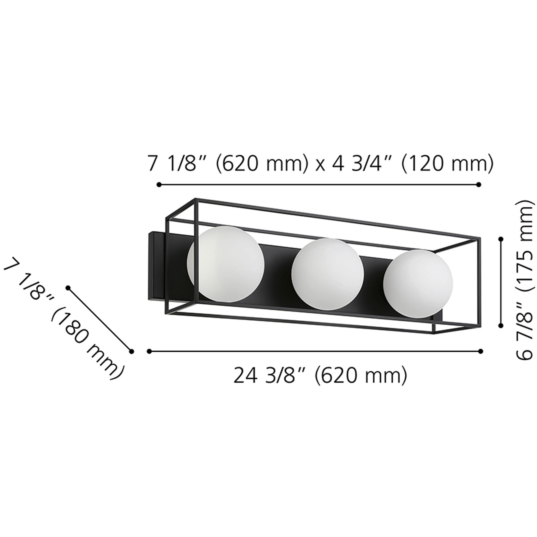 Grayson LED 7.1 inch Matte Black Bath Vanity Wall Light