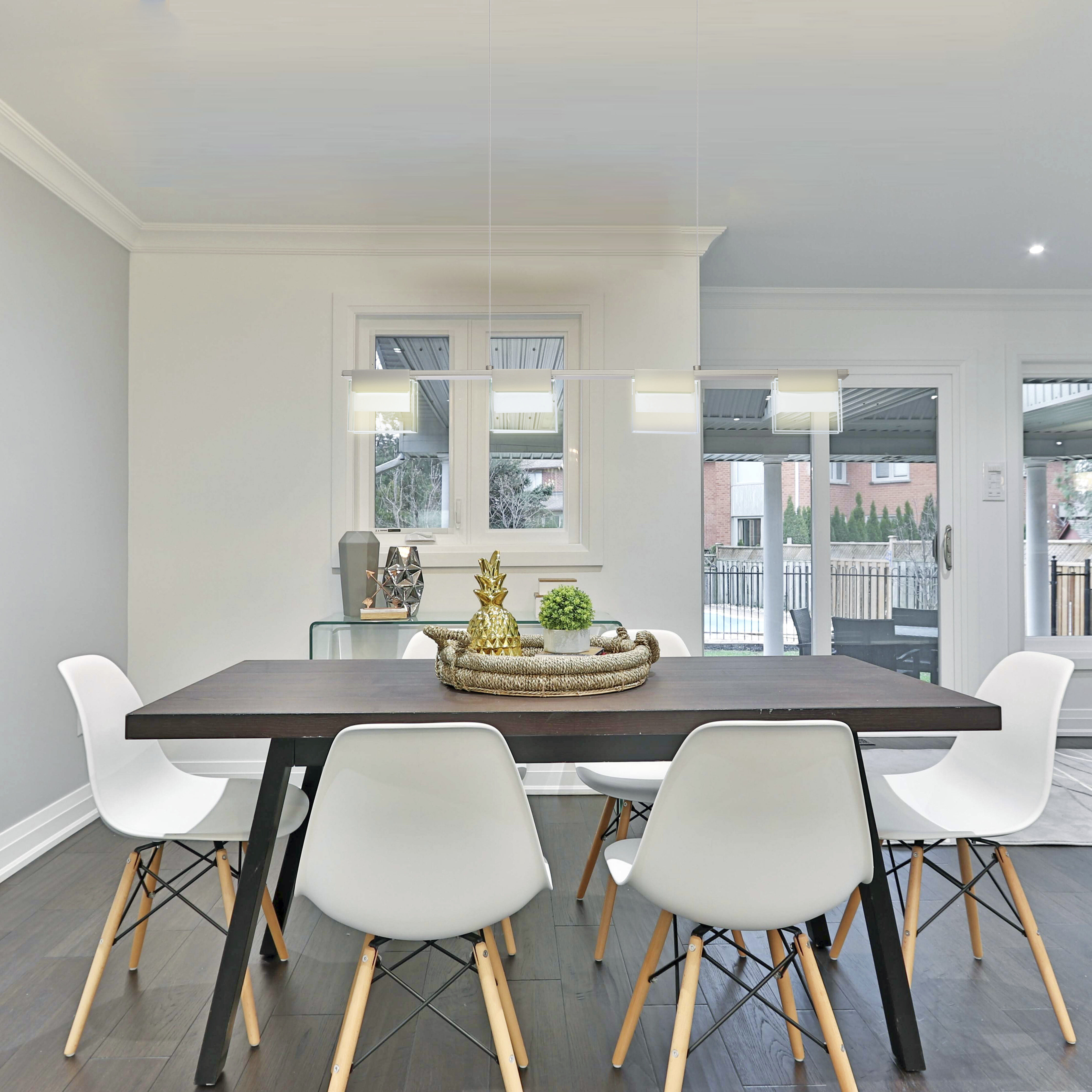 Vicino LED 29.53 inch Matte Nickel Linear Pendant Ceiling Light