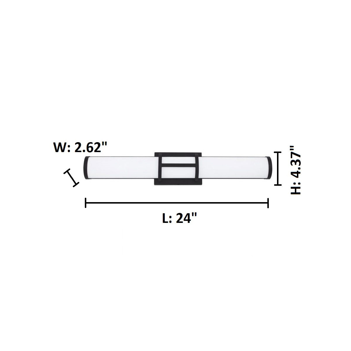 Ramaro LED 24 inch Matte Black Bath Vanity Wall Light