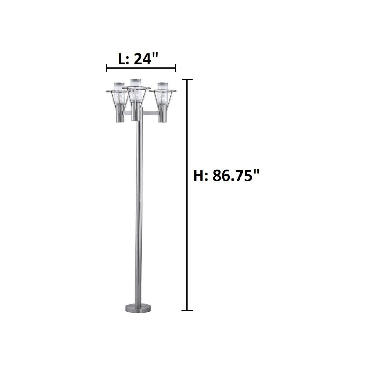Belfast LED 86.75 inch Stainless Steel Outdoor Post Light