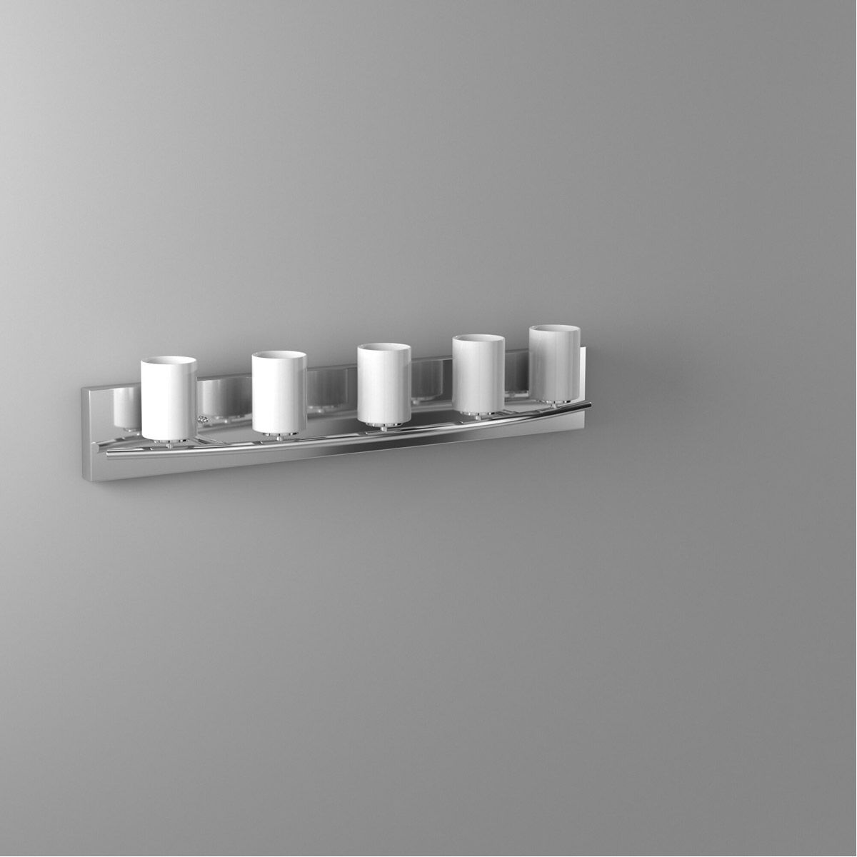 Abete 5 Light 29.13 inch Chrome Vanity Light Wall Light, White Glass