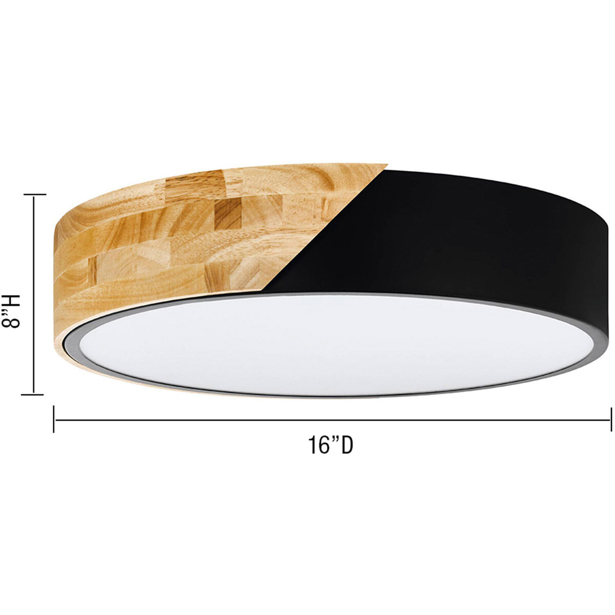 Grimaldino 2 Light 16 inch Natural and Black Semi-Flush Mount Ceiling Light