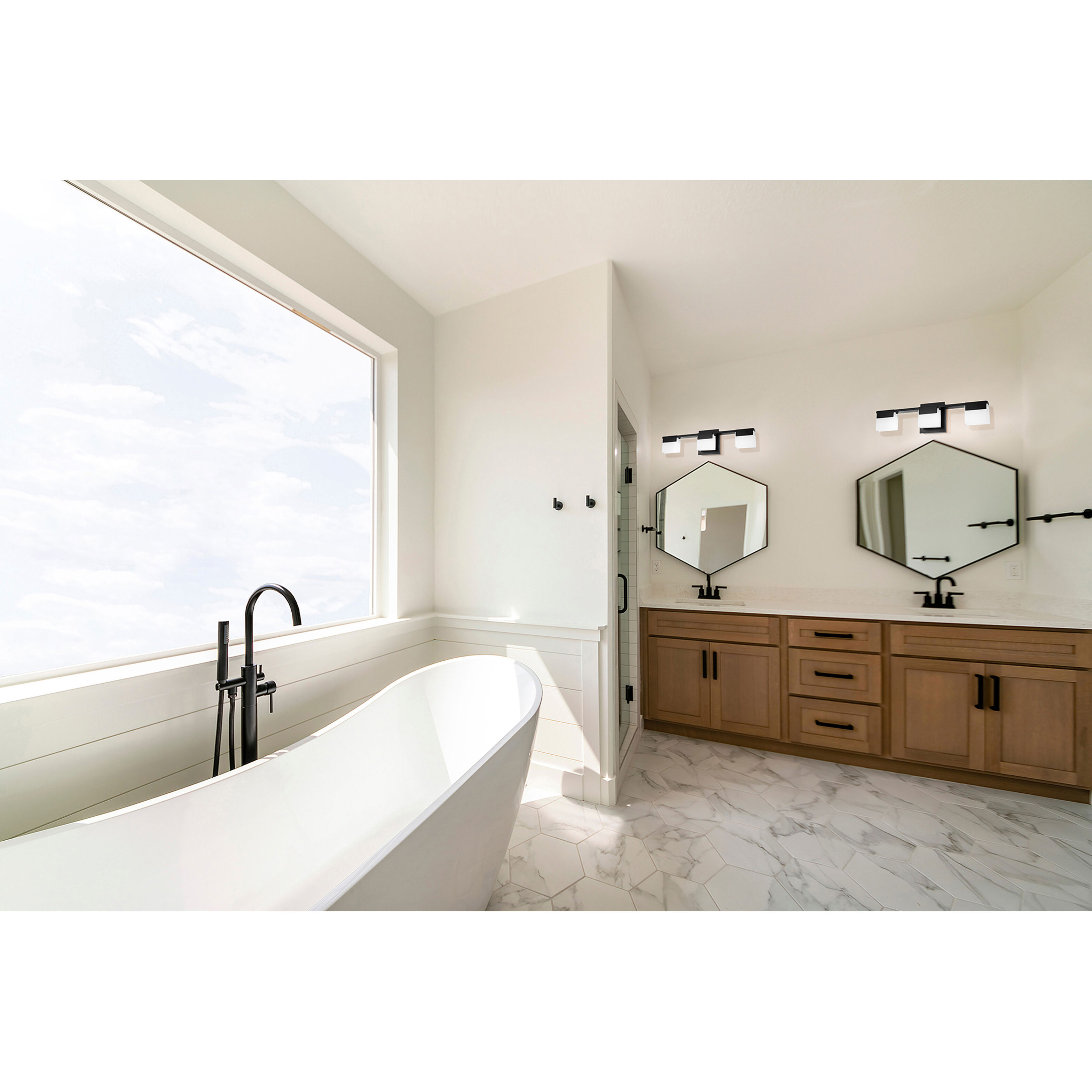 Vente LED 21.26 inch Matte Black Bath Vanity Wall Light