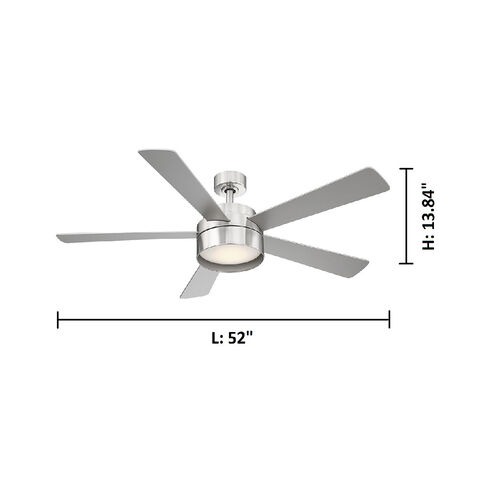 Whitehaven 52 inch Brushed Nickel with Silver Blades Ceiling Fan 