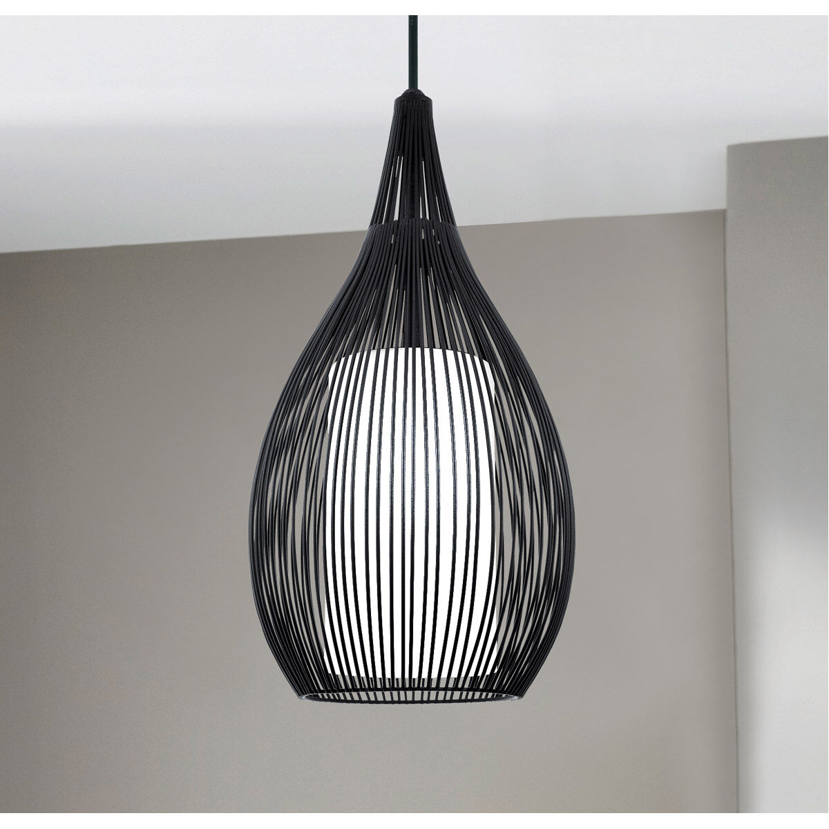 Razoni 1 Light 7.5 inch Black Mini Pendant Ceiling Light