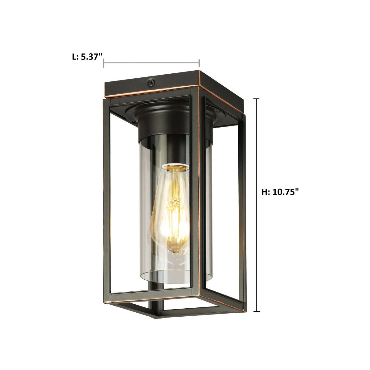 Walker Hill 1 Light 5.37 inch Oil Rubbed Bronze Outdoor Flush Mount