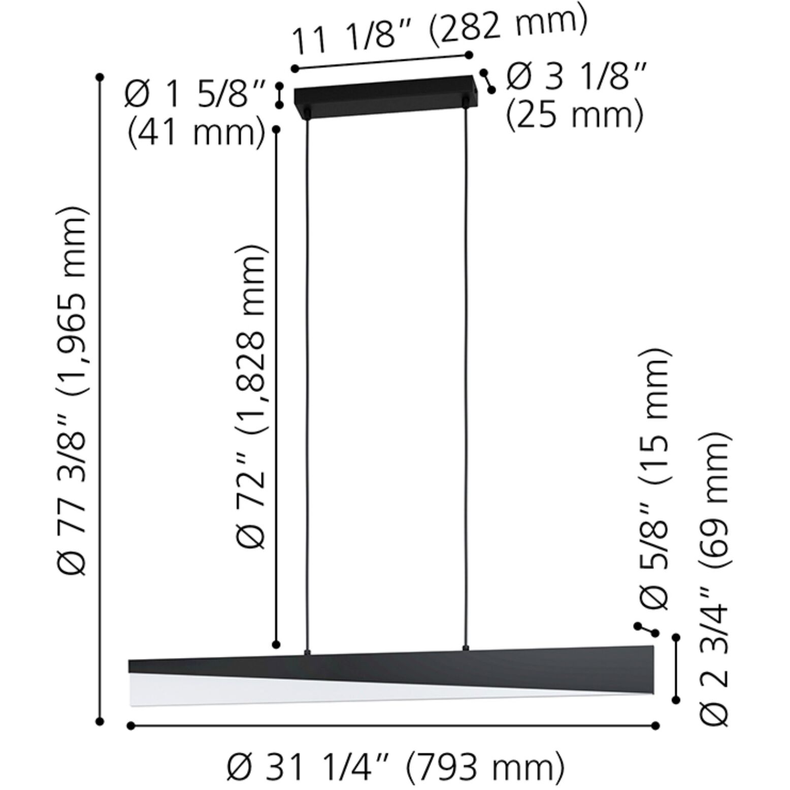 Isidro 1 Light 0.63 inch Structured Black Linear Pendant Ceiling Light