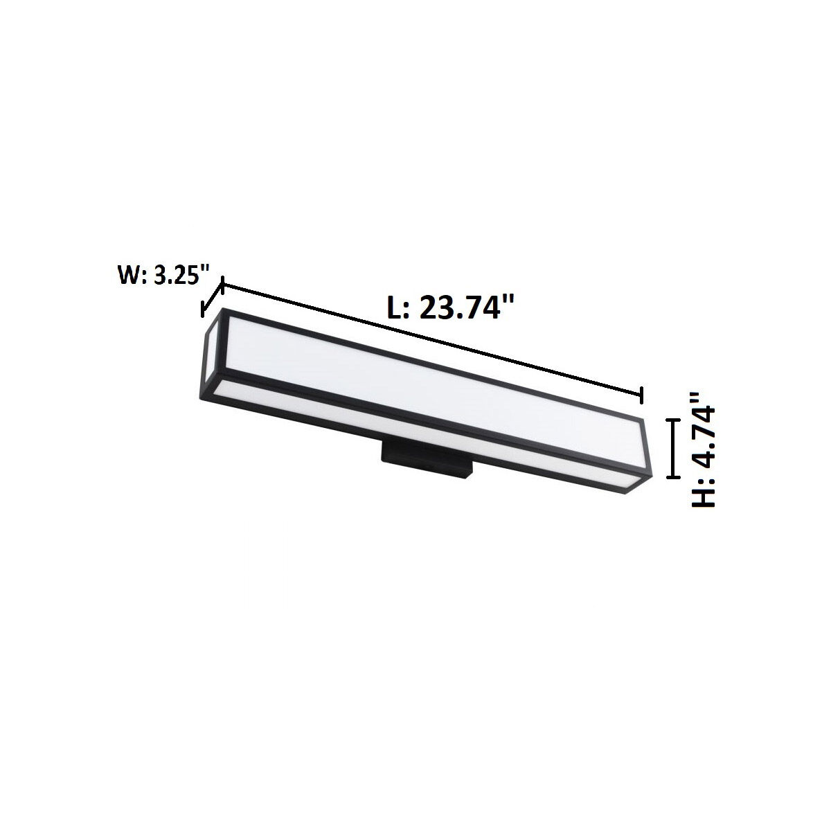 Maska LED 23.74 inch Matte Black Bath Vanity Wall Light