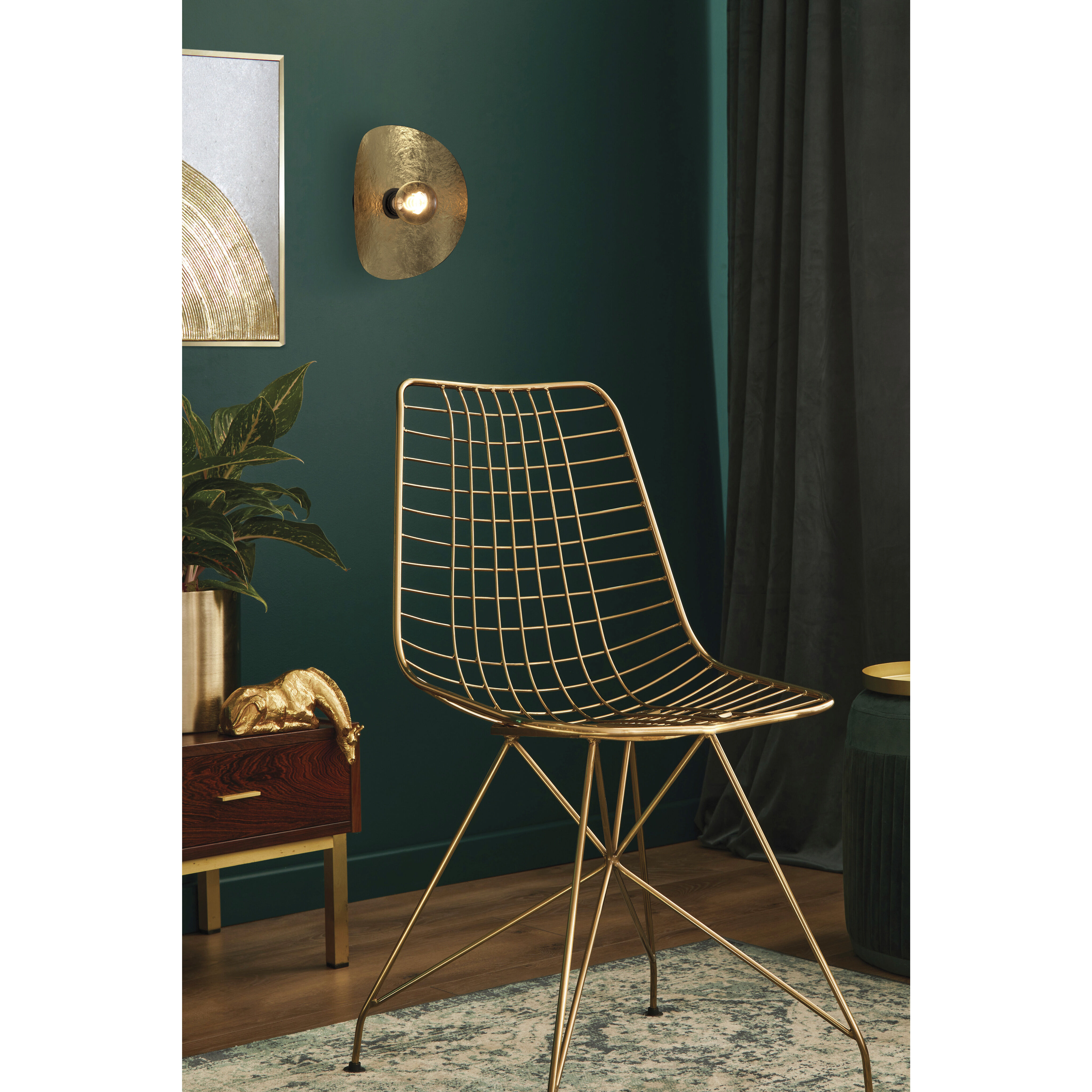 Saceda 1 Light 11.42 inch Black and Gold Leaf Flush Mount Ceiling Light