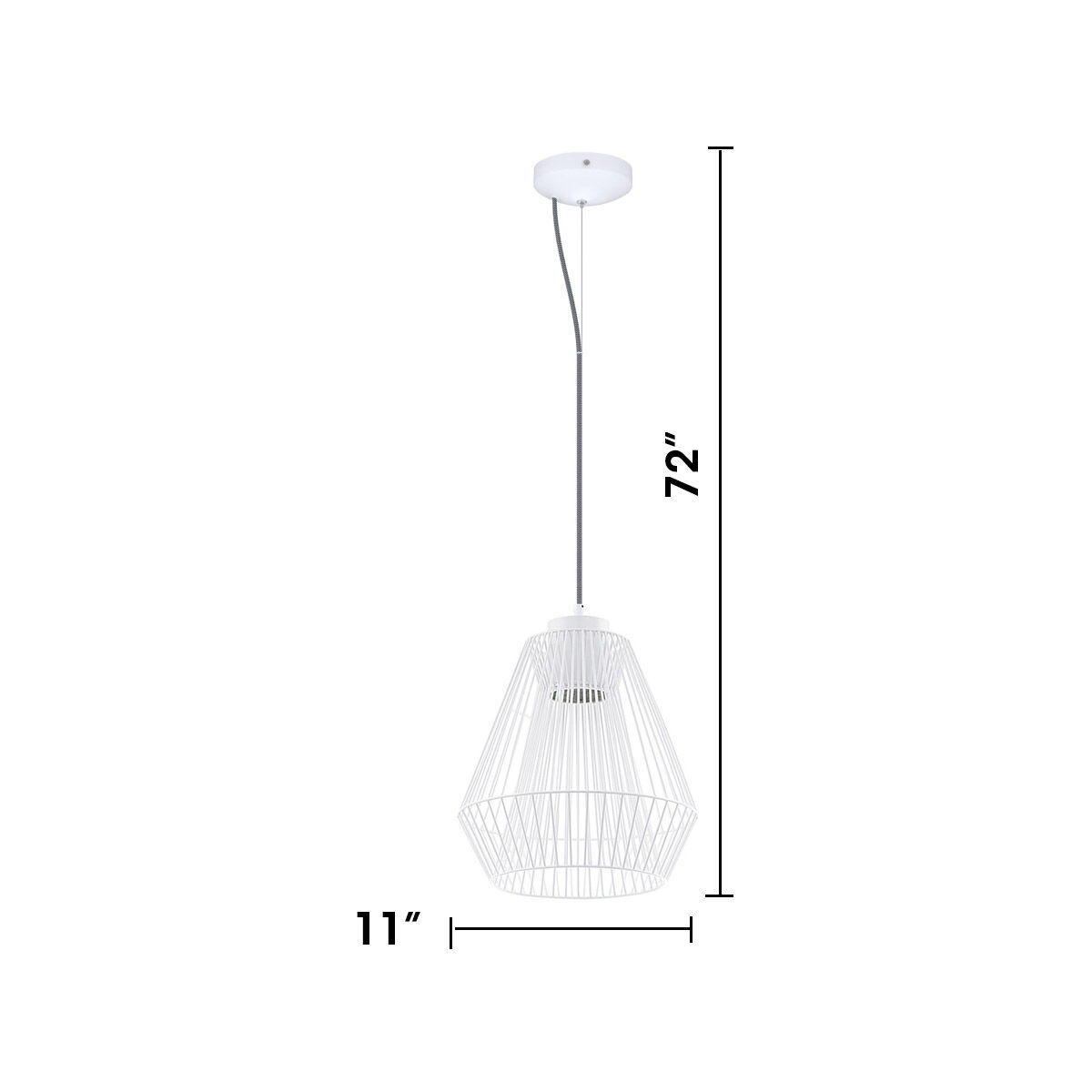 Piastre 1 Light 11 inch White Pendant Ceiling Light