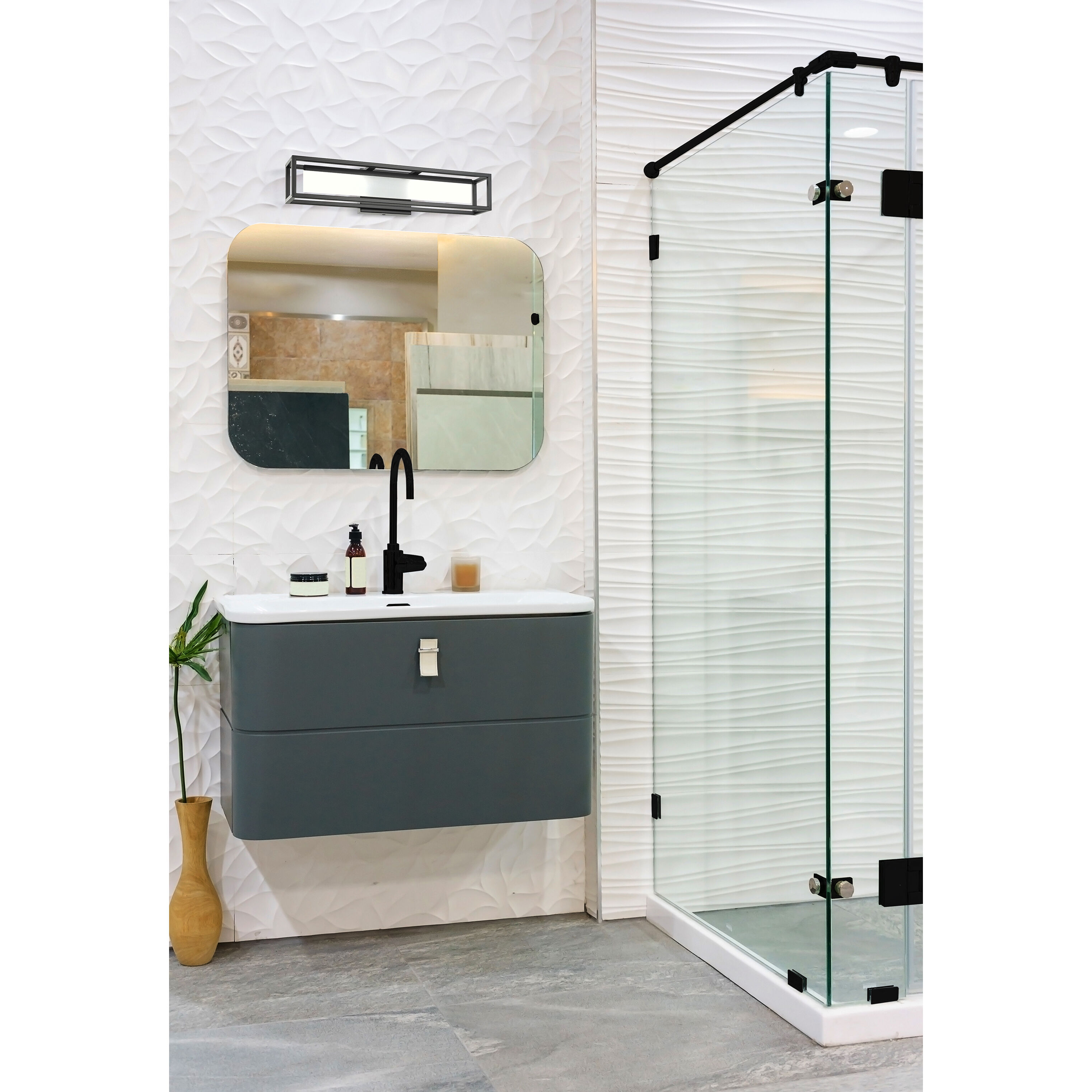 Gualajo 1 Light 2.56 inch Matte Black Bath Vanity Wall Light