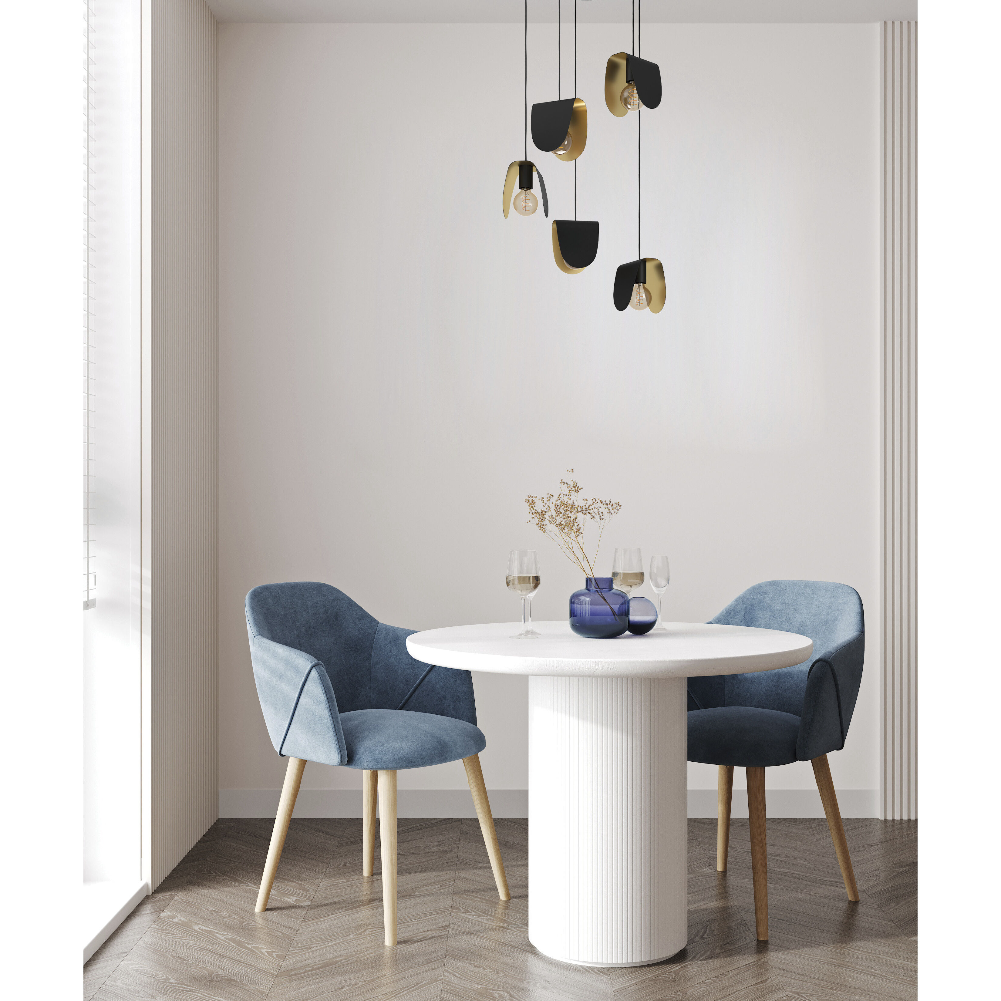 Serenara 5 Light 21.65 inch Black and Gold Pendant Ceiling Light