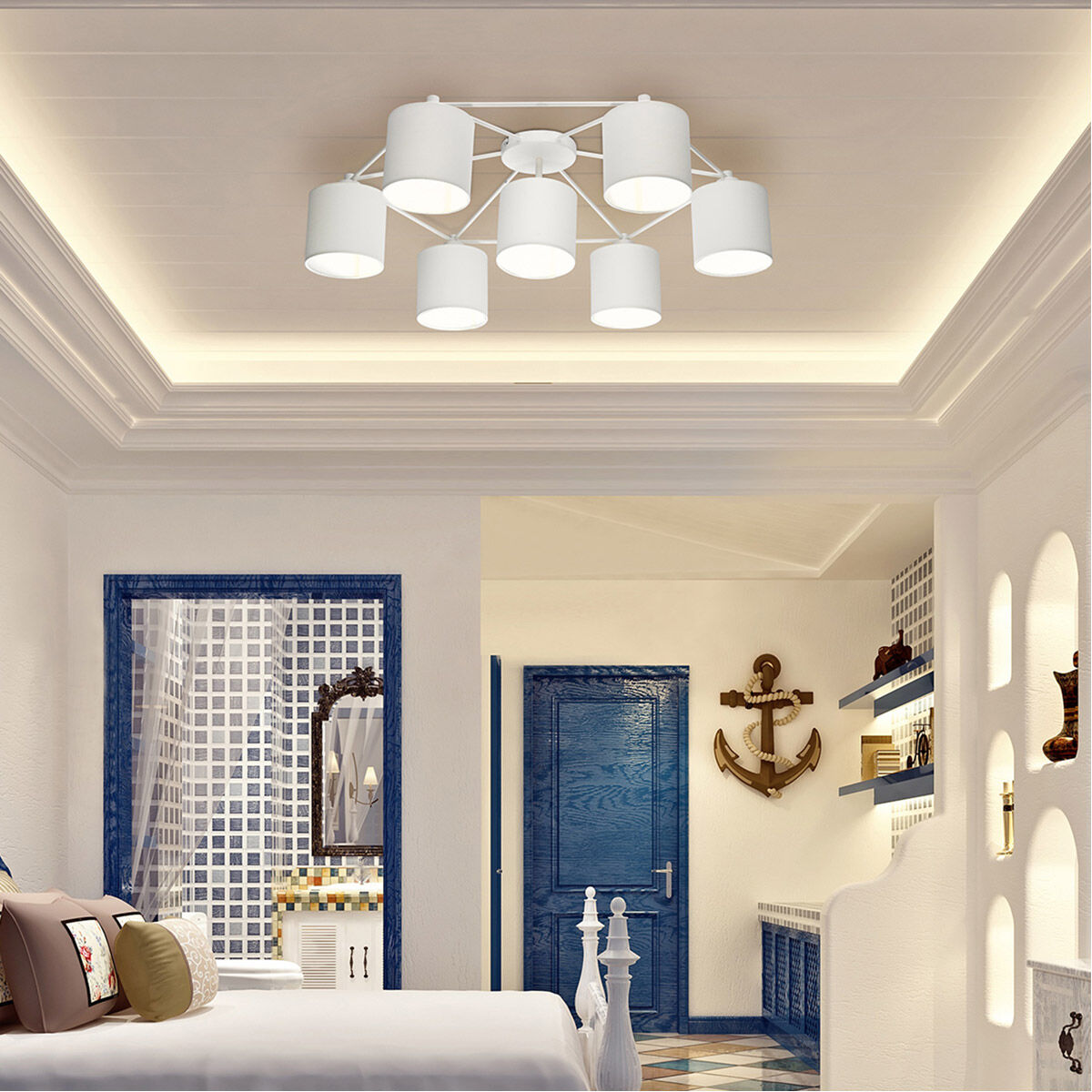 White semi flush ceiling light hotsell