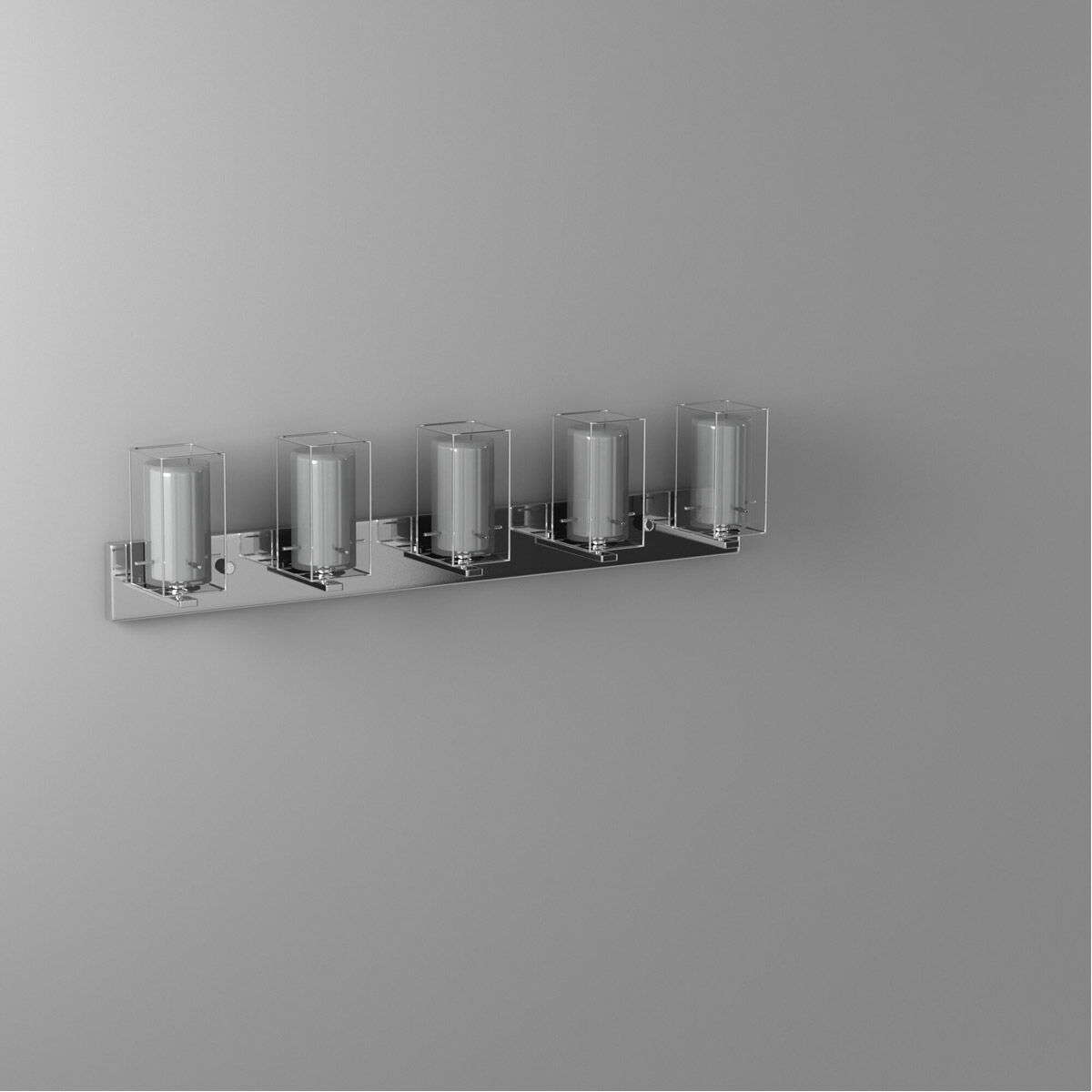 Iride 5 Light 44 inch Chrome Vanity Light Wall Light, Clear and White Glass