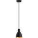 Priddy 2 1 Light 6 inch Black and Gold Mini Pendant Ceiling Light 