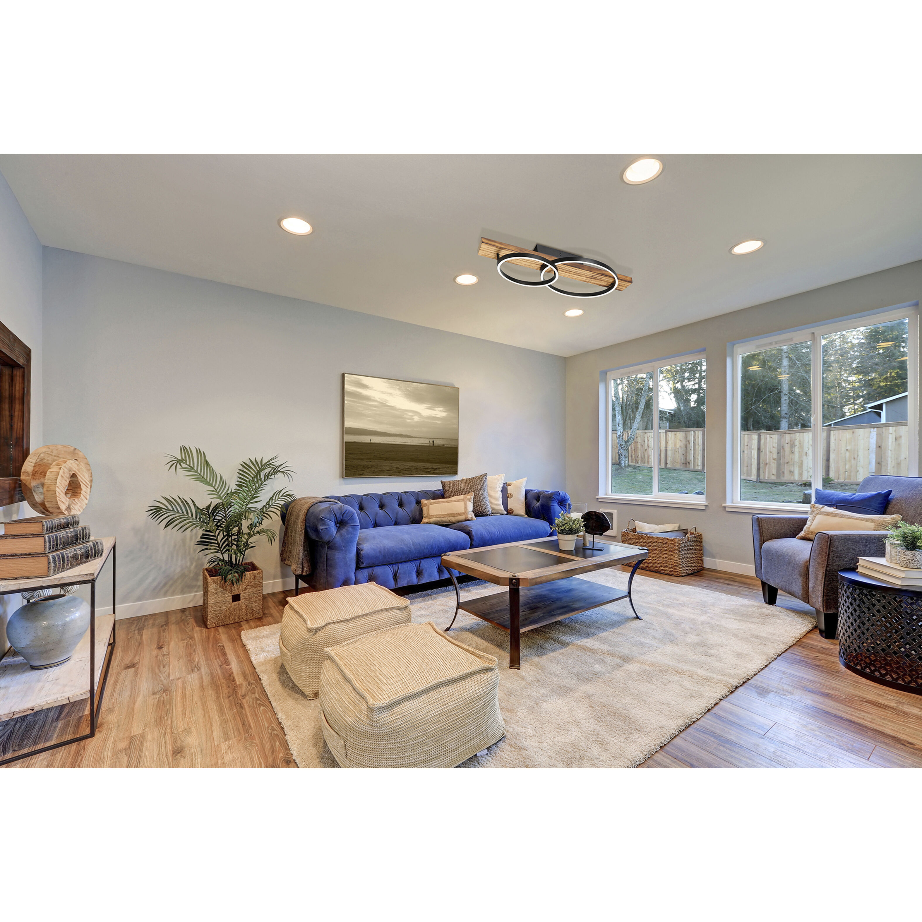 Boyal LED 5 inch Brushed Pine Wood Wall Sconce Wall Light