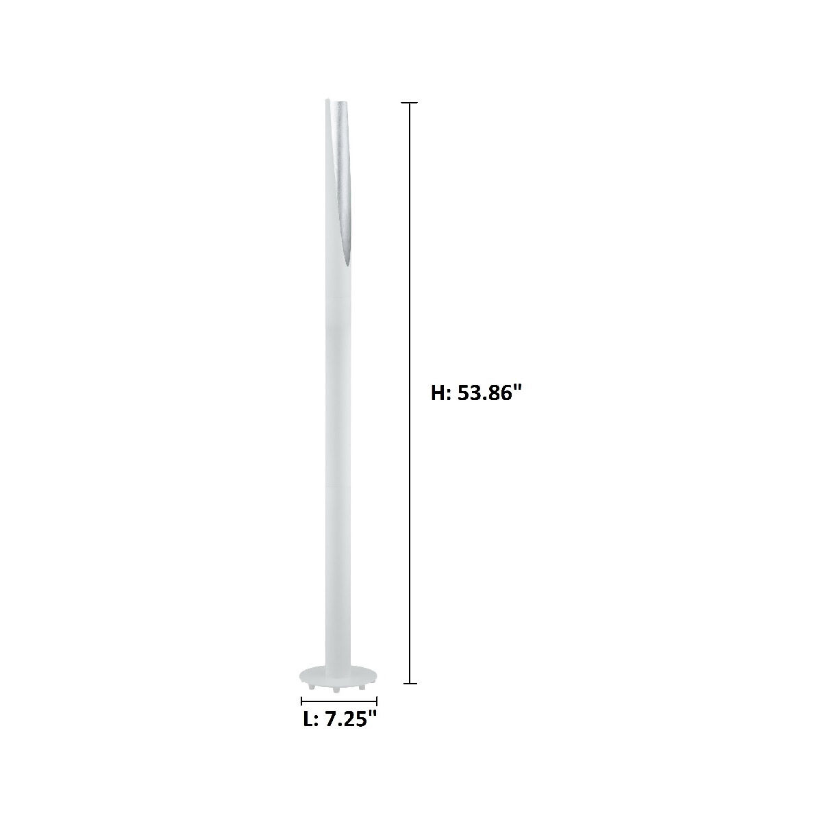 Barbotto 54 inch 10.00 watt White and Silver Floor Lamp Portable Light