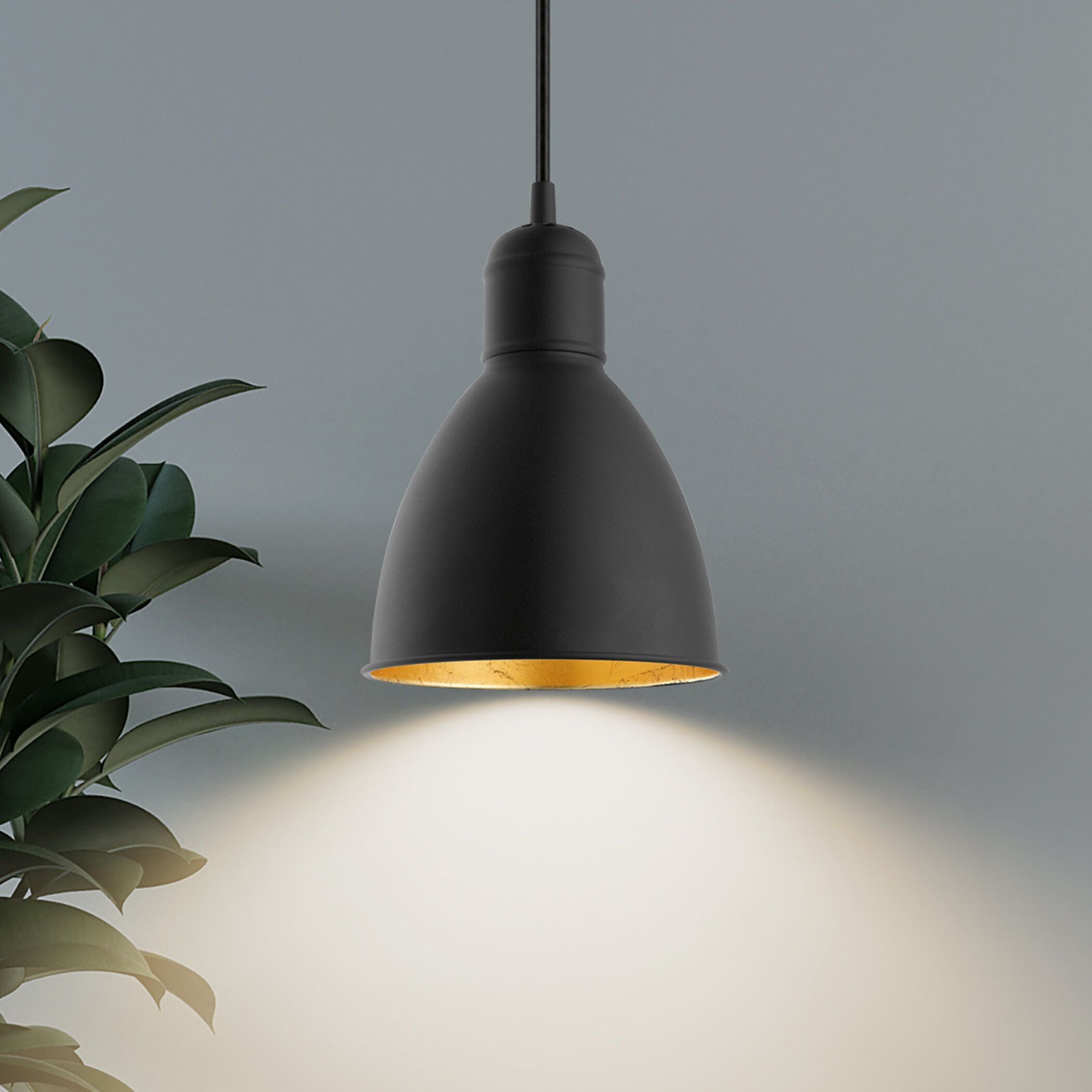 Eglo 203443A Priddy 2 1 Light 6.1 inch Black and Gold Mini