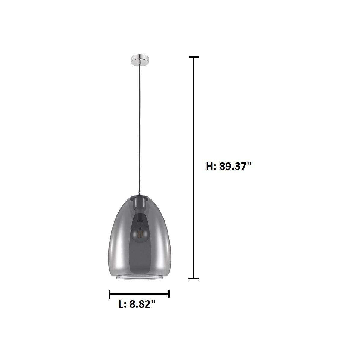 Alobrase 1 Light 8.82 inch Matte Black Pendant Ceiling Light