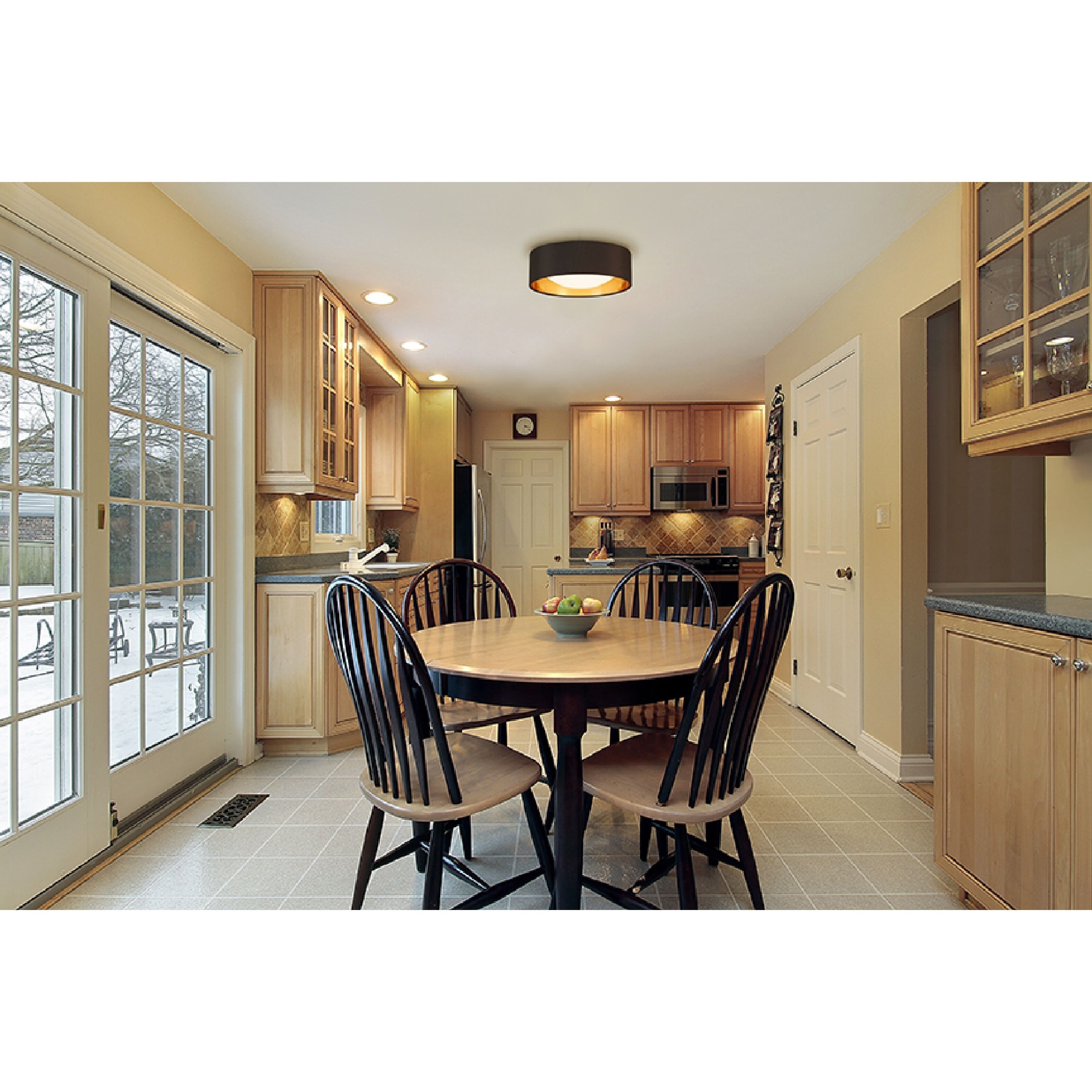 Orme LED 12.4 inch Black/Gold Flush Mount Ceiling Light