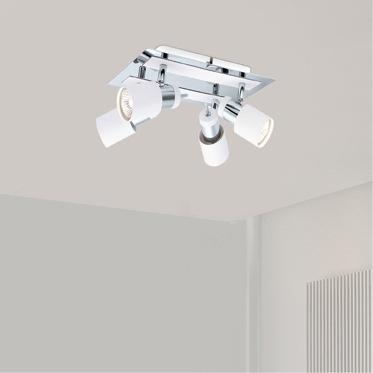 Davida 4 Light 9.45 inch Chrome and White Semi-Flush Mount Ceiling Light