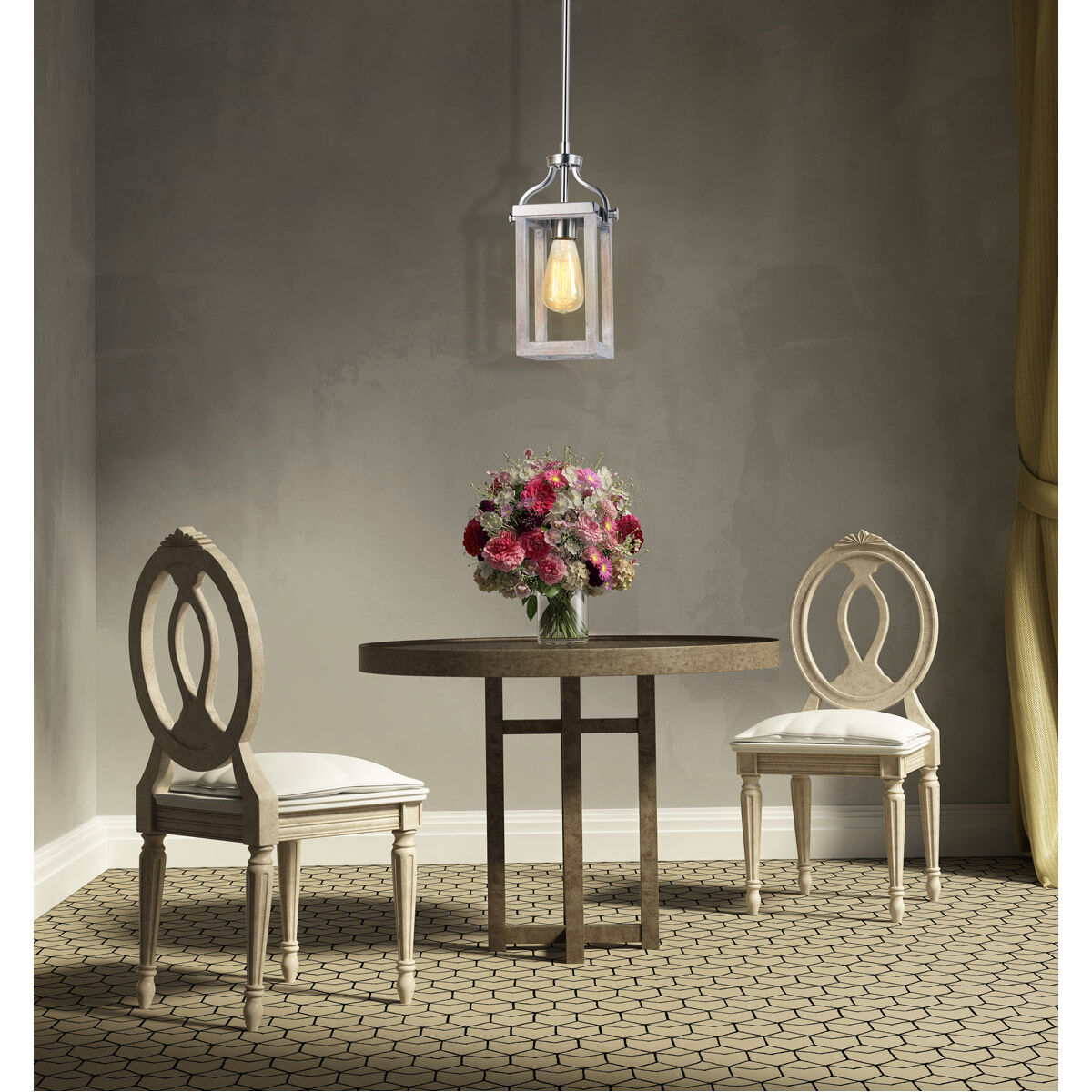 Montrose 1 Light 5 inch Acacia Wood and Brushed Nickel Mini Pendant Ceiling Light